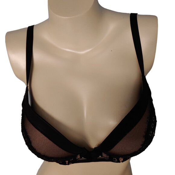 Victoria’s Secret Very Sexy Push Up Bra 32DD Black Lace Satin Limited Edition - Picture 11 of 16